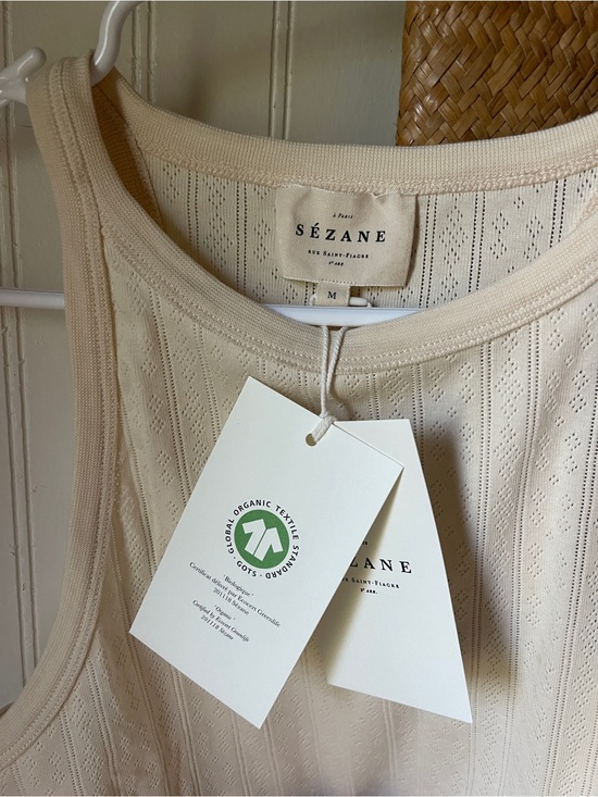 Sezane Tops - Sézane Cream Pointelle Marcelo Tank Top